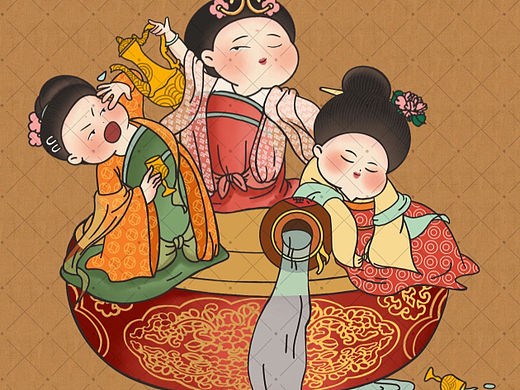 国风插画（个人主页-ZNjc3NzY4OTI=） - IP形象 - 站酷设计师平平无奇美术生原创素材 - 站酷ZCOOL