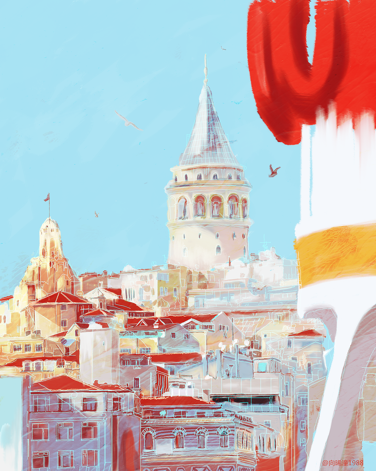 小Z的旅程--伊斯坦布尔（图ZMTU3OTA2NTY4） - 商业插画 - 站酷设计师向晞潼原创素材 - 站酷ZCOOL