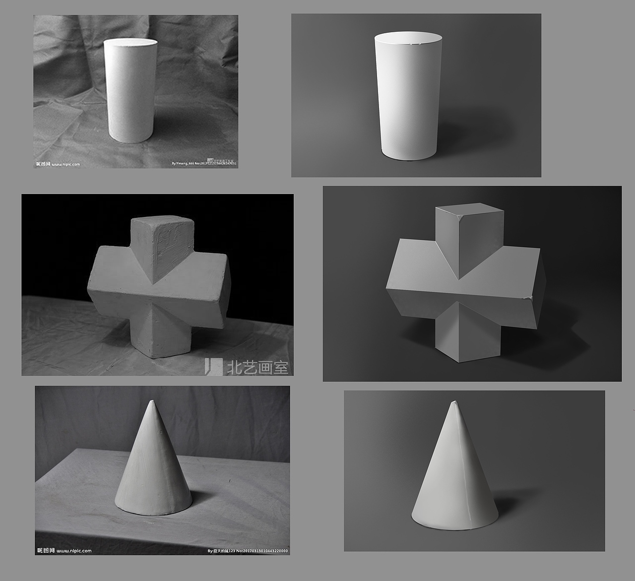 板绘素描几何体写生（图ZMjQ0MTY0NDM2） - 创作习作 - 站酷设计师大响爱画画原创素材 - 站酷ZCOOL