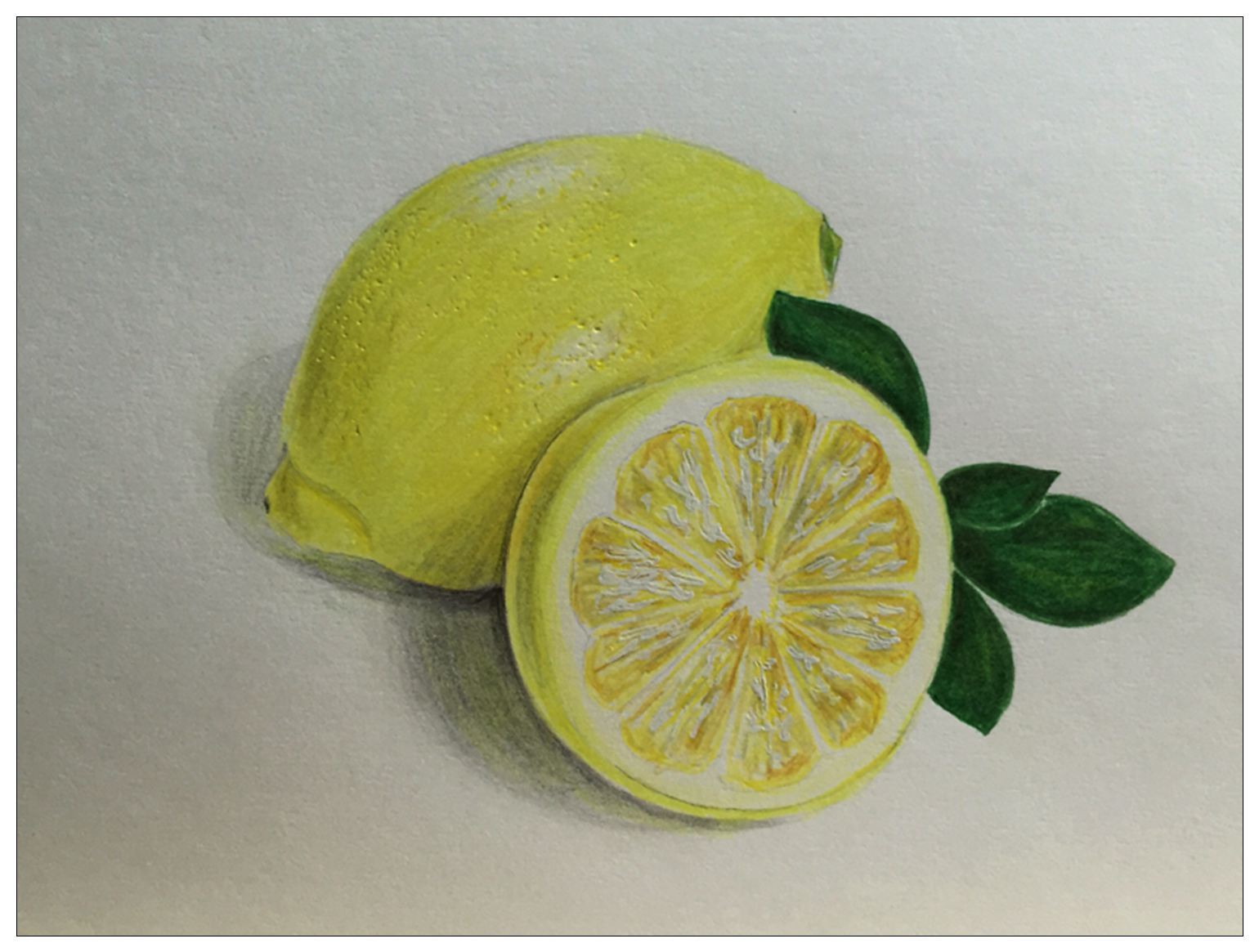 青柠檬彩铅画图片