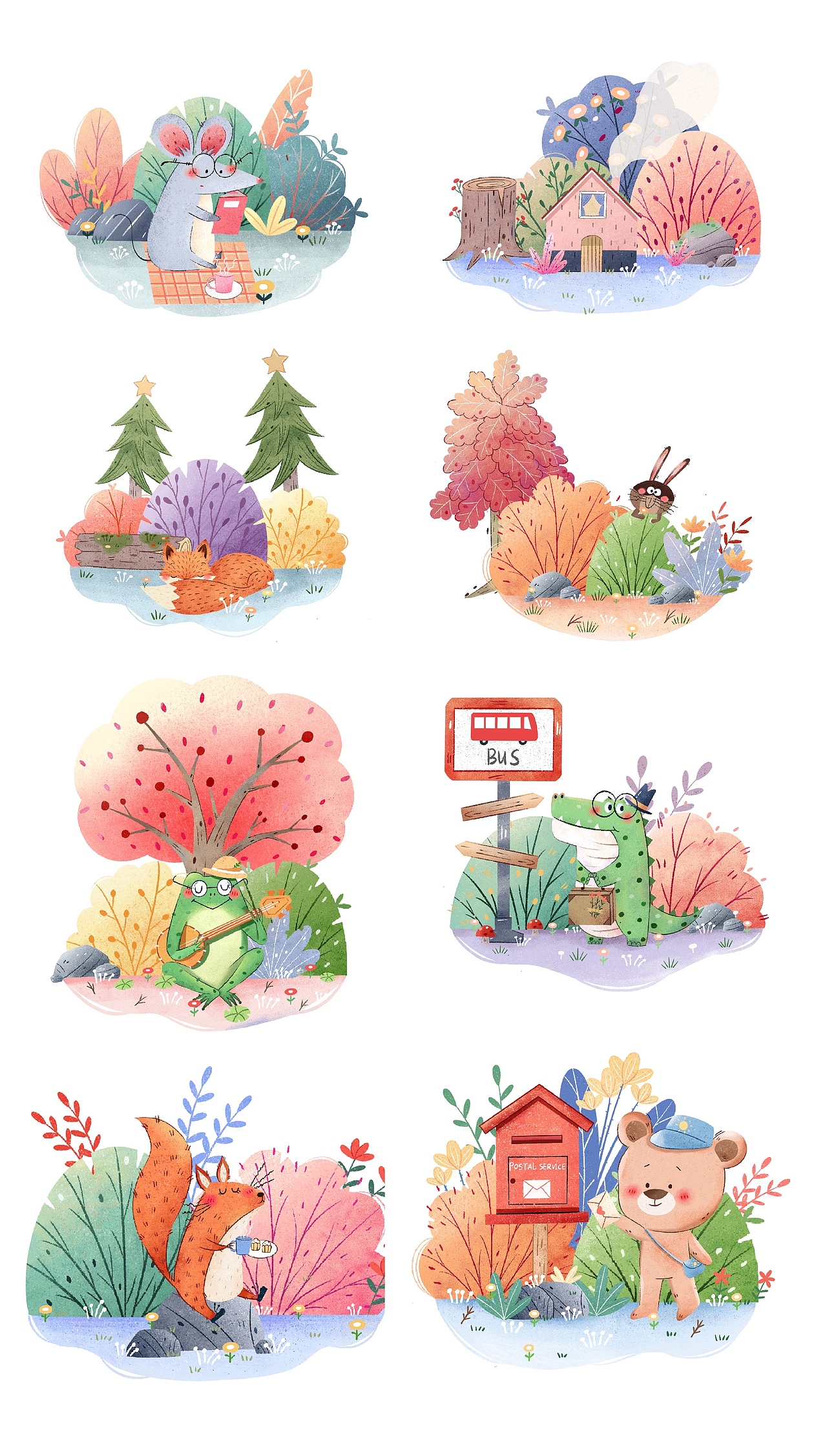 温馨可爱小动物场景