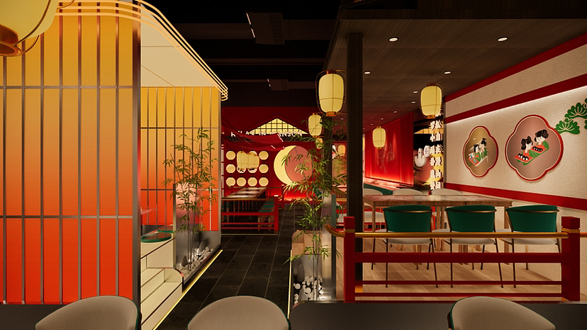 随形原创设计-长沙漫山日料（图ZMzIxNTEyNTMy） - 酒店餐饮设计 - 站酷设计师随形空间设计原创素材 - 站酷ZCOOL