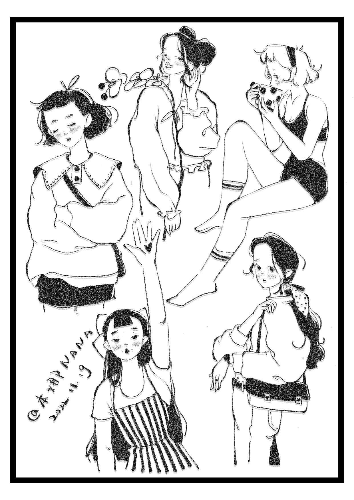 少女速写（合集）（图ZMzI3MTkwNTQ4） - 创作习作 - 站酷设计师本娜NANA原创素材 - 站酷ZCOOL