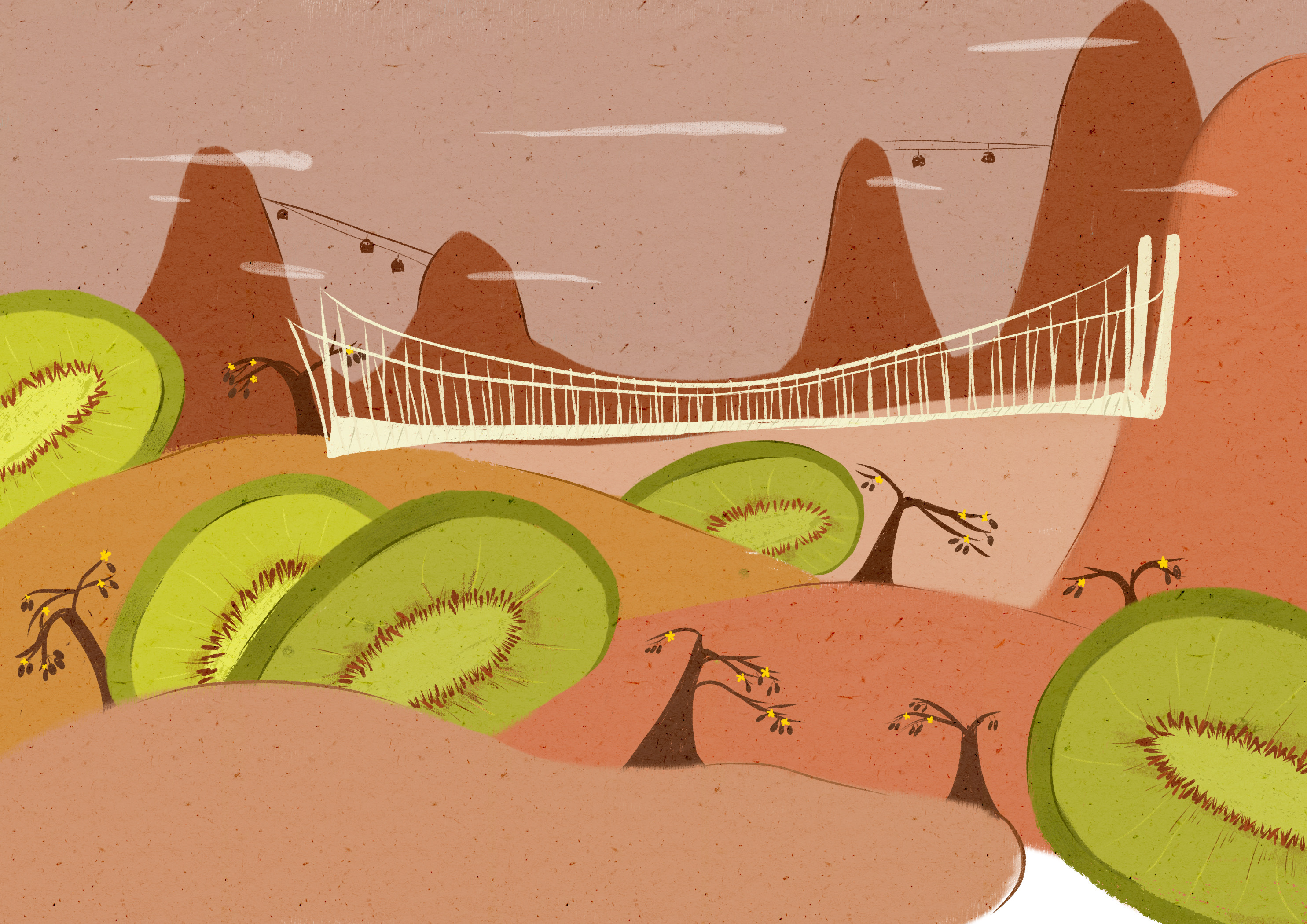 张家界特产插画包装设计