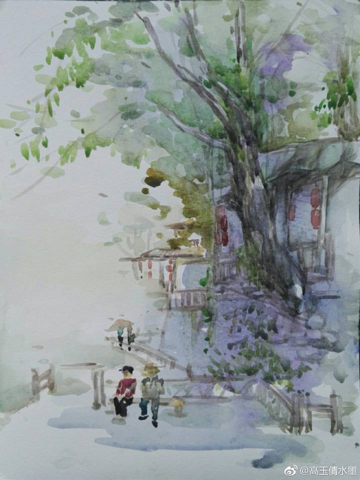 柳江古镇水彩写生|纯艺术|绘画|高玉倩 - 原创作品 - 站酷 (zcool)