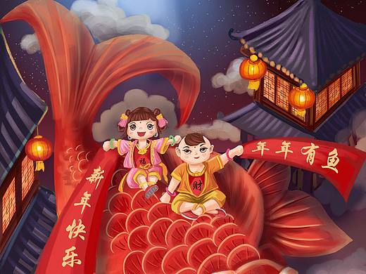 新年插画（个人主页-ZNTE1MDUxNDg=） - 创作习作 - 站酷设计师随想之道原创素材 - 站酷ZCOOL