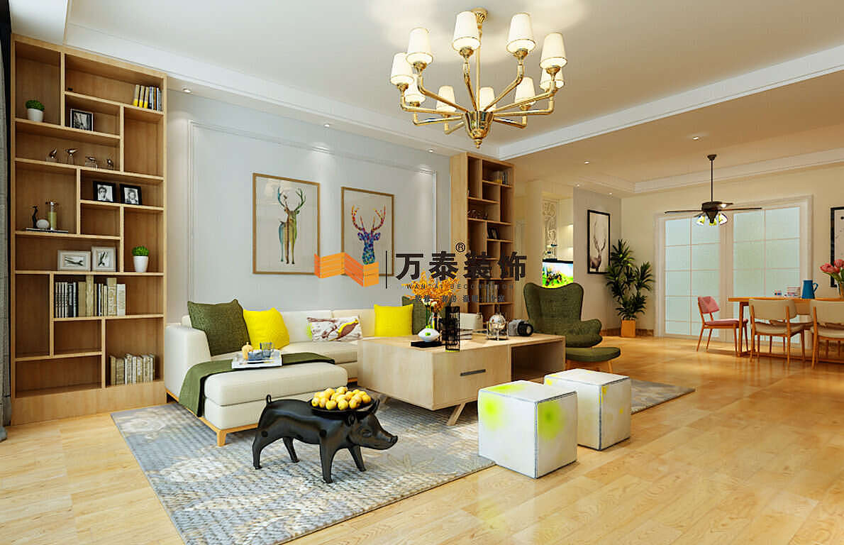 济南万泰装饰中海云麓公馆美式田园风格装修案例