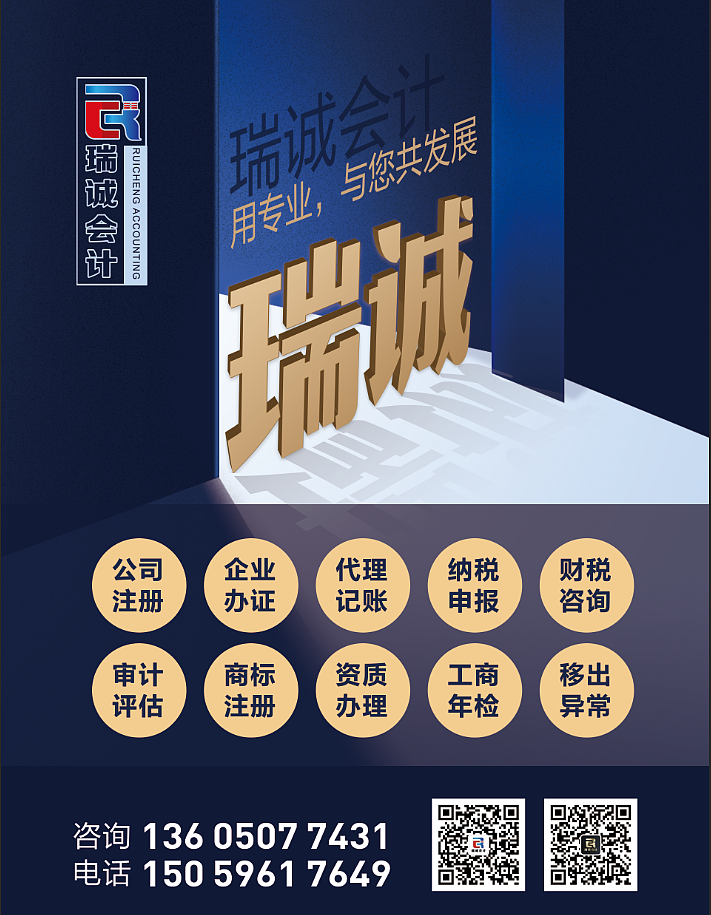 一组会计服务的海报