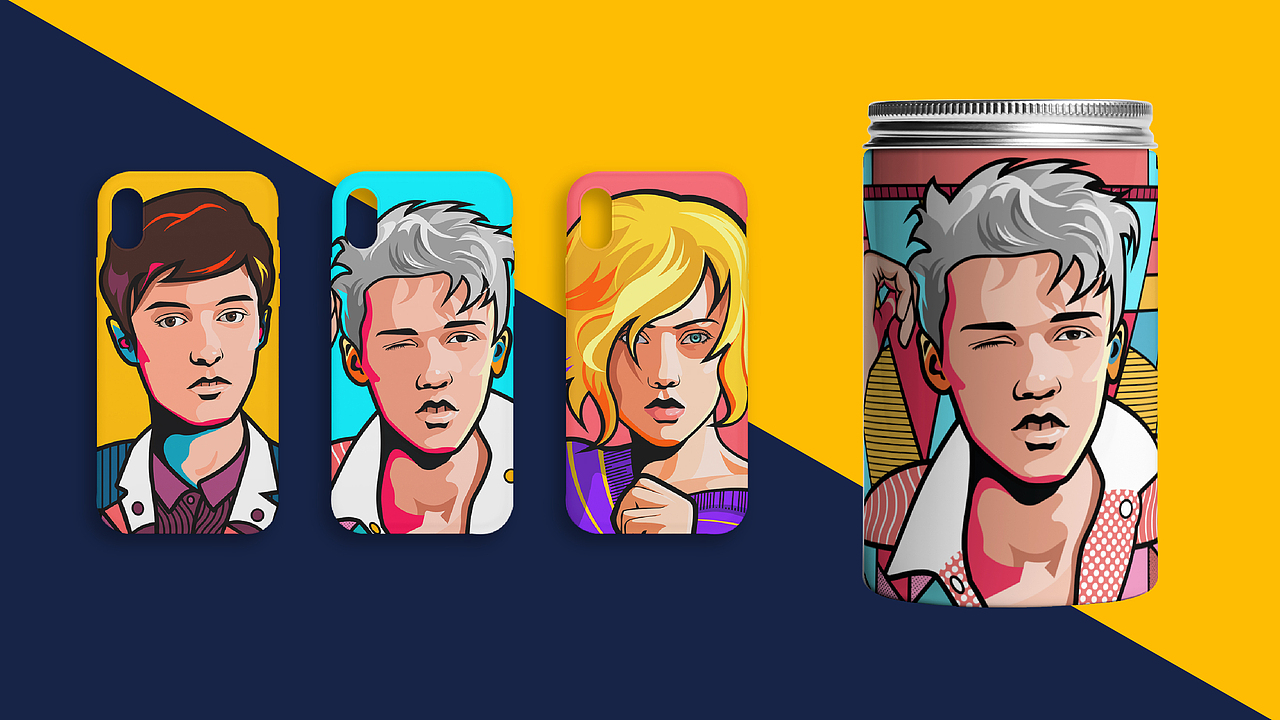 头像插画（图ZMjc3NjAzOTA4） - 商业插画 - 站酷设计师晚风HJY原创素材 - 站酷ZCOOL