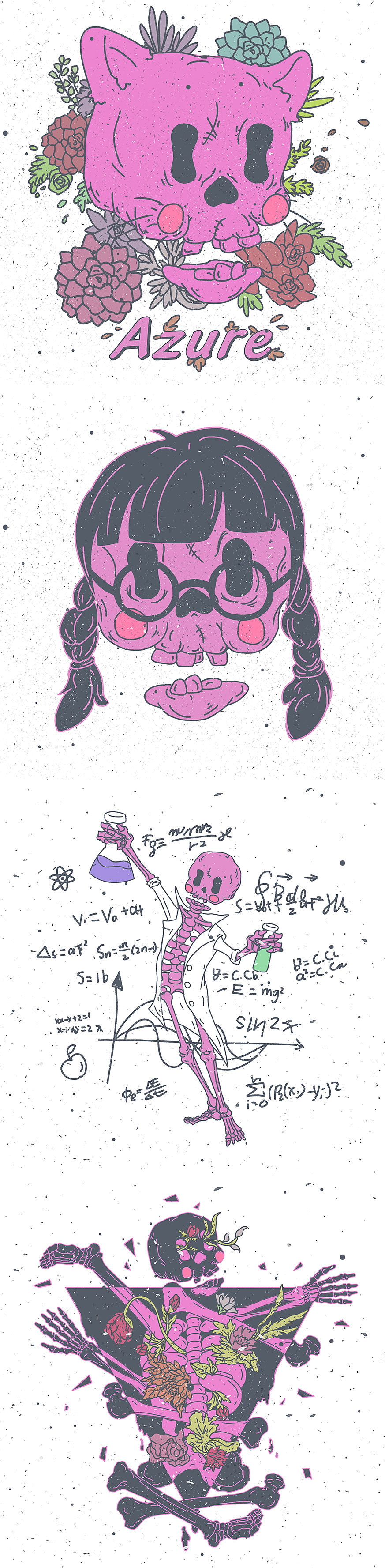 PinkSkull（图ZODg1OTMxOTI=） - 新锐潮流插画 - 站酷设计师椒盐比卡丘原创素材 - 站酷ZCOOL