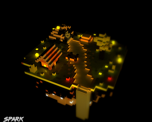 体素初作丨避风屿（图ZMTY0OTI0MTUy） - 建筑/空间 - 站酷设计师Spark凡星原创素材 - 站酷ZCOOL