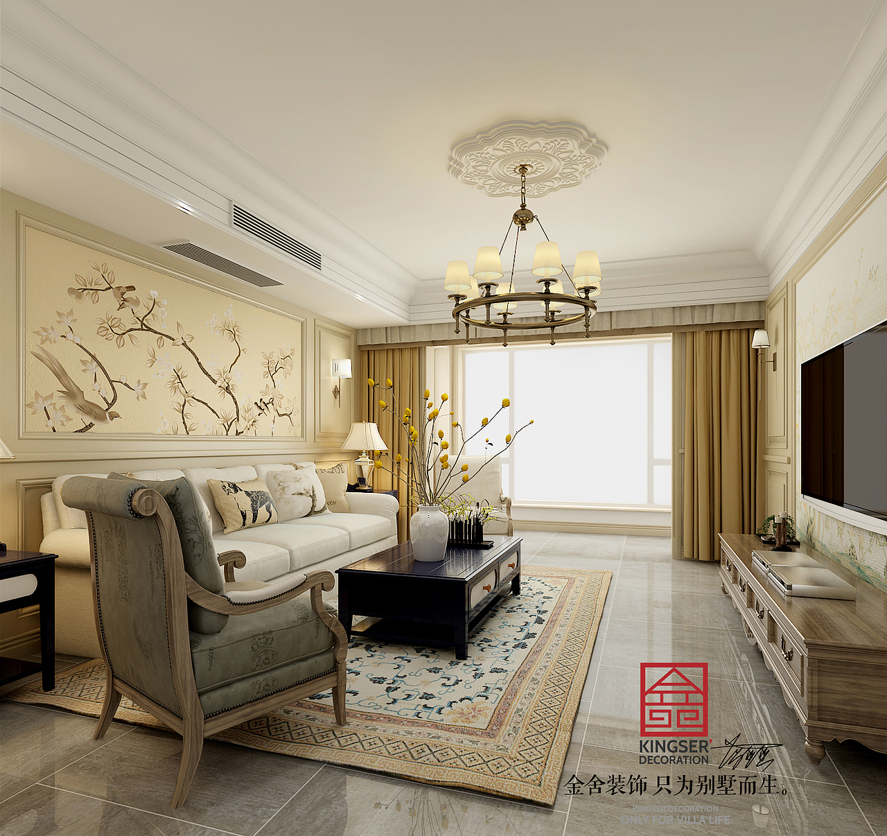 原河名墅装修-原河名墅美式装修设计