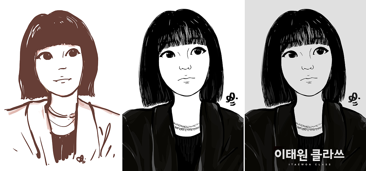 梨泰院主角手绘头像