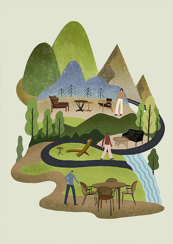 hylla度假村插画