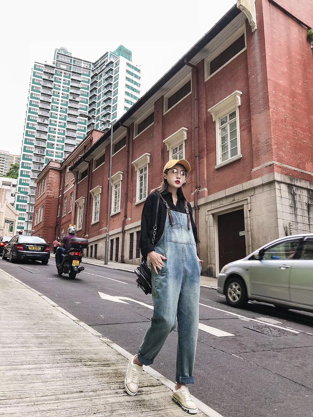 模特希文 香港旅 拍背带裤拍摄 牛仔裤拍摄 短裤拍摄