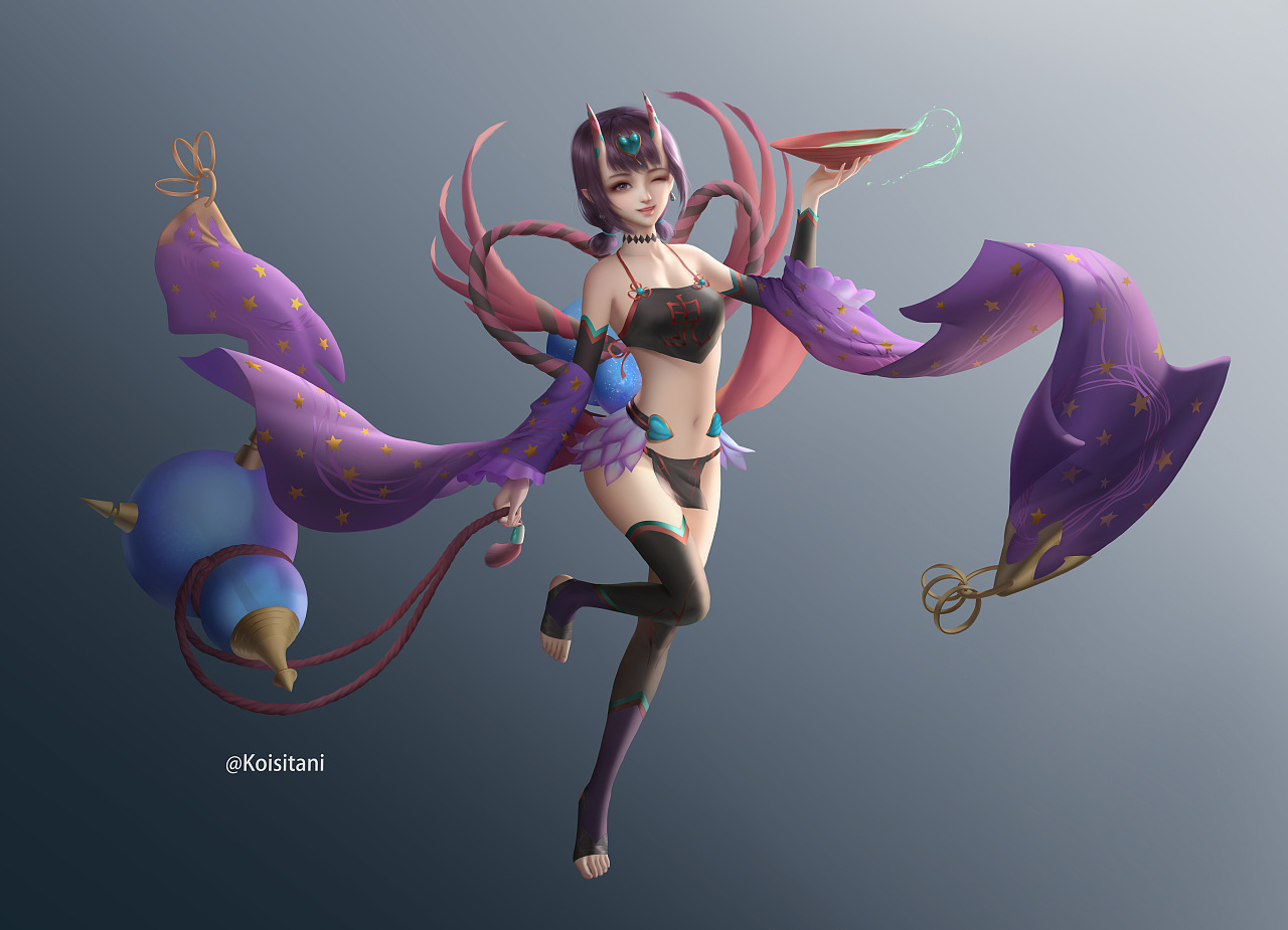 fgo酒吞童子 写实立绘同人