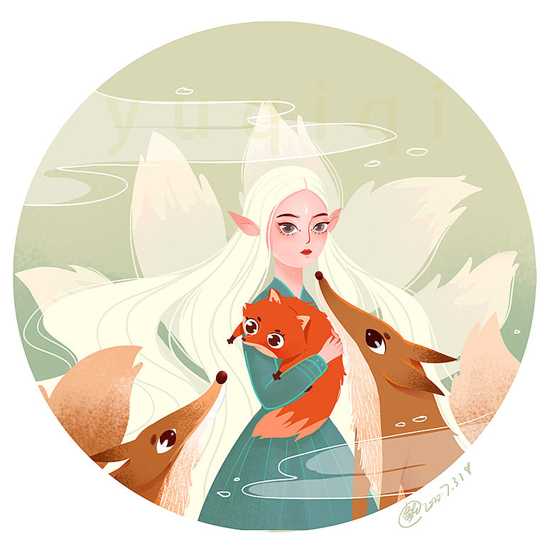 狐狸（图ZMjE4ODk0OTY0） - 儿童插画 - 站酷设计师小鱼七七原创素材 - 站酷ZCOOL