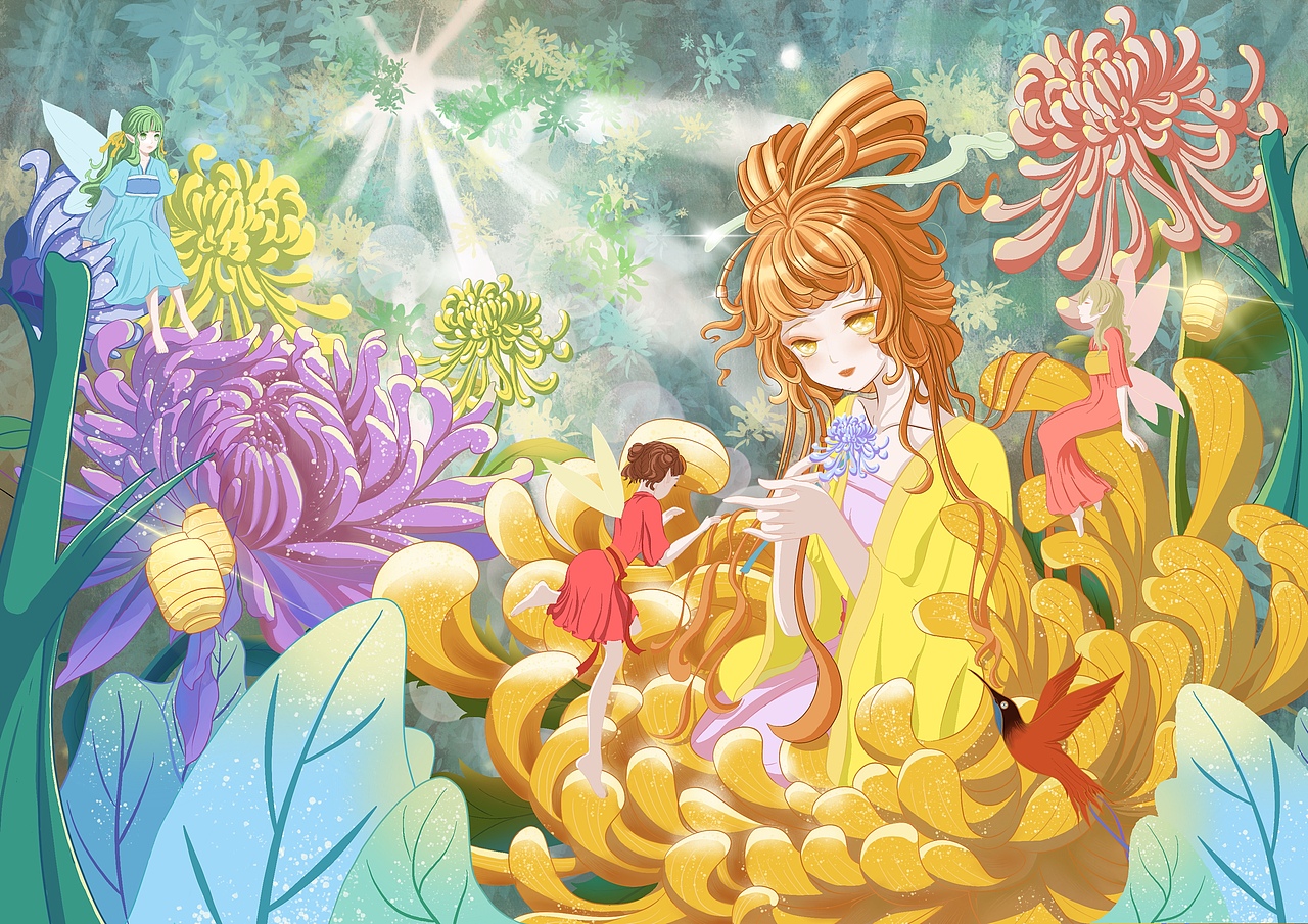 一个菊花小仙女（图ZMjQ5MjI4NDM2） - 创作习作 - 站酷设计师一只龙喵原创素材 - 站酷ZCOOL