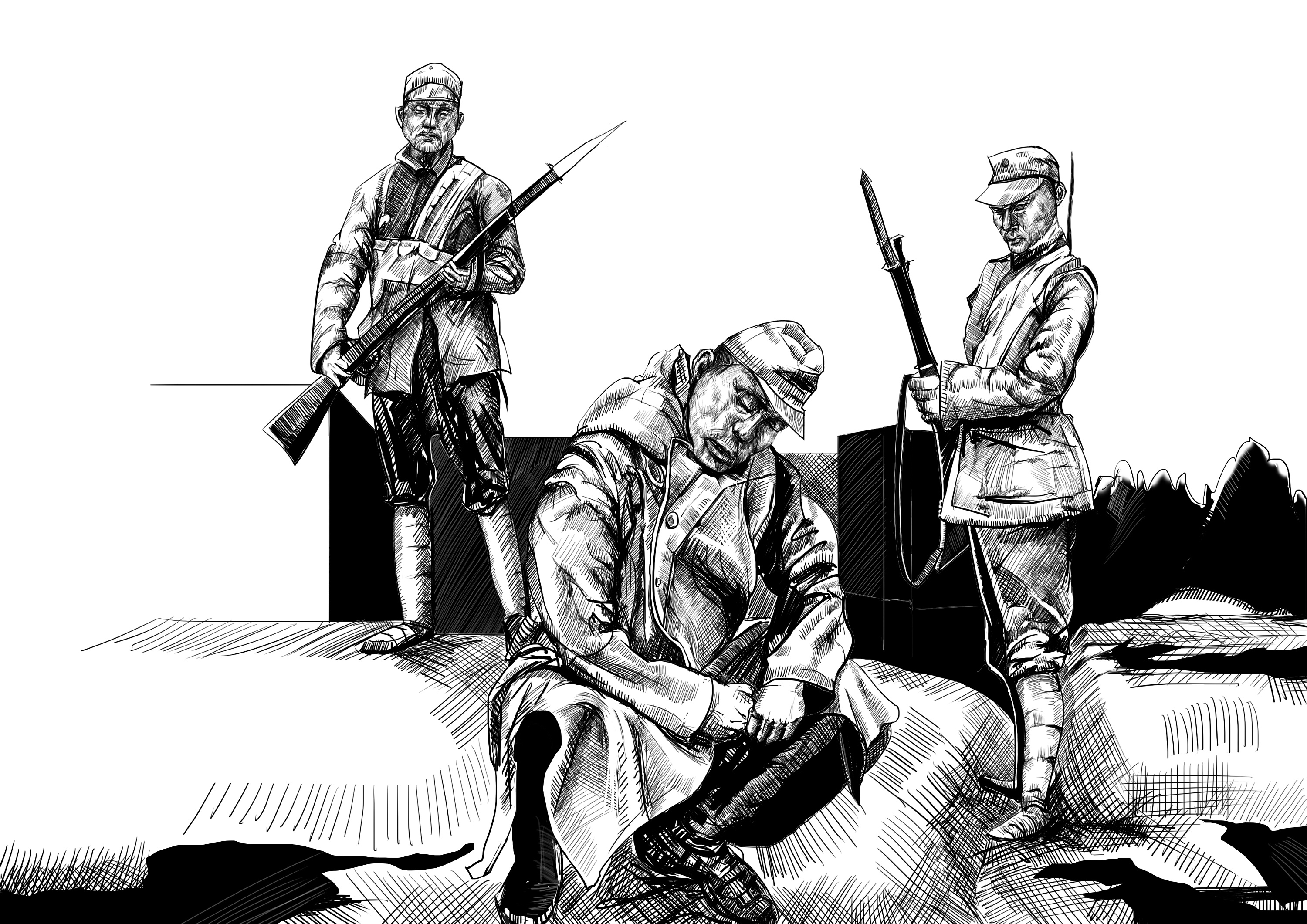 战争题材的绘画 |插画|绘本|瞿秋白 - 临摹作品 - 站酷 (ZCOOL)