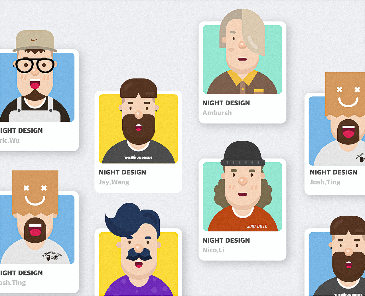 扁平頭像插畫（圖ZMjQ3NjExMzM2） - 其他UI - 站酷設計師Afannn原創(chuàng)素材 - 站酷ZCOOL