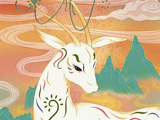 “九色鹿经图”系列插画