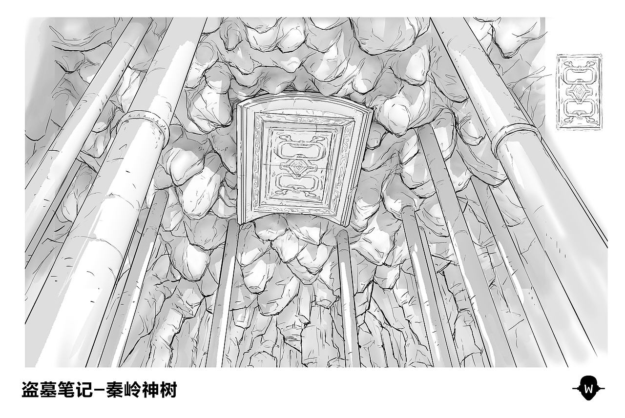 盗墓笔记之秦岭神树动画  场景线稿-1