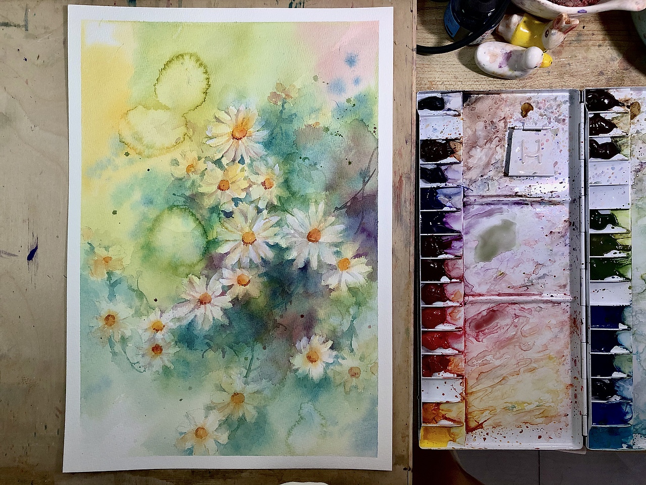 原创水彩小雏菊花卉（图ZMjEyMjg4NzQ4） - 绘画 - 站酷设计师深水喵喵原创素材 - 站酷ZCOOL