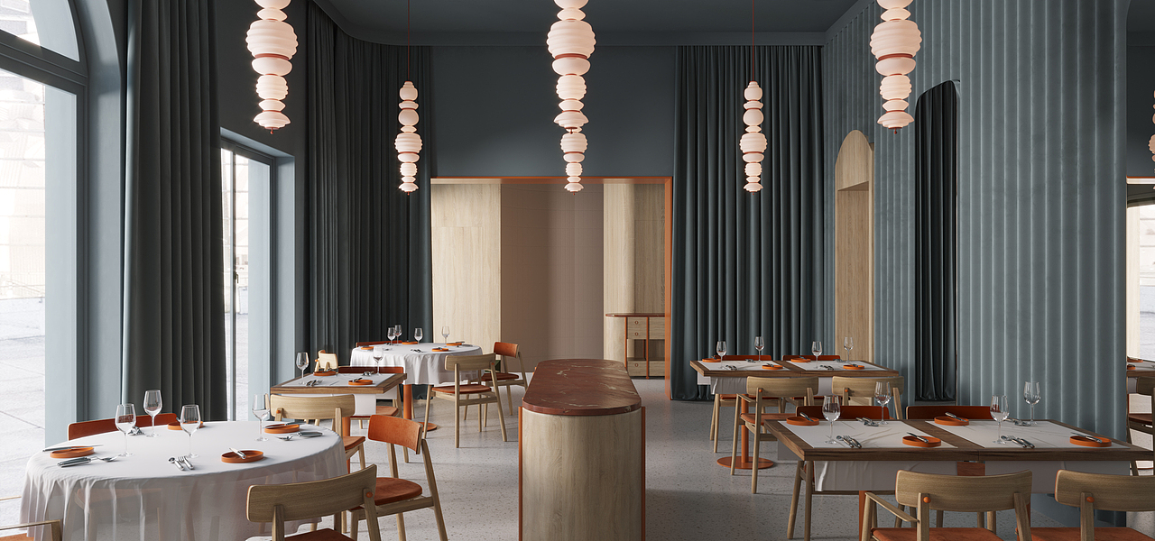 蓝色餐厅（图ZMjc1NDcxNjQ4） - 酒店餐饮设计 - 站酷设计师香菜最好吃原创素材 - 站酷ZCOOL