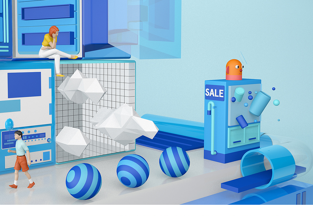 京东12.12 空气盛宴2.0 空气魔方 C4D（图ZMTM3NDkxNjY4） - 场景 - 站酷设计师_JAMES_原创素材 - 站酷ZCOOL