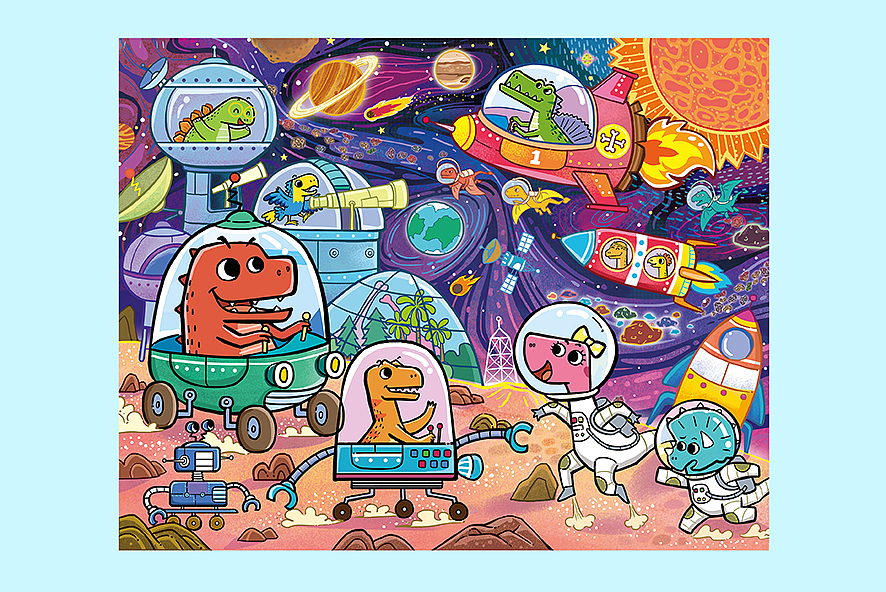 Bangson恐龙IP拼图项目插图（图ZMjg1Njc1Njcy） - 儿童插画 - 站酷设计师斯丹在画画原创素材 - 站酷ZCOOL