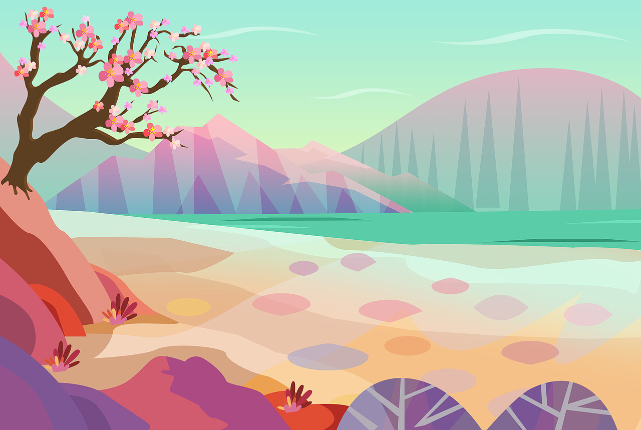 禅意(扁平化场景设计)