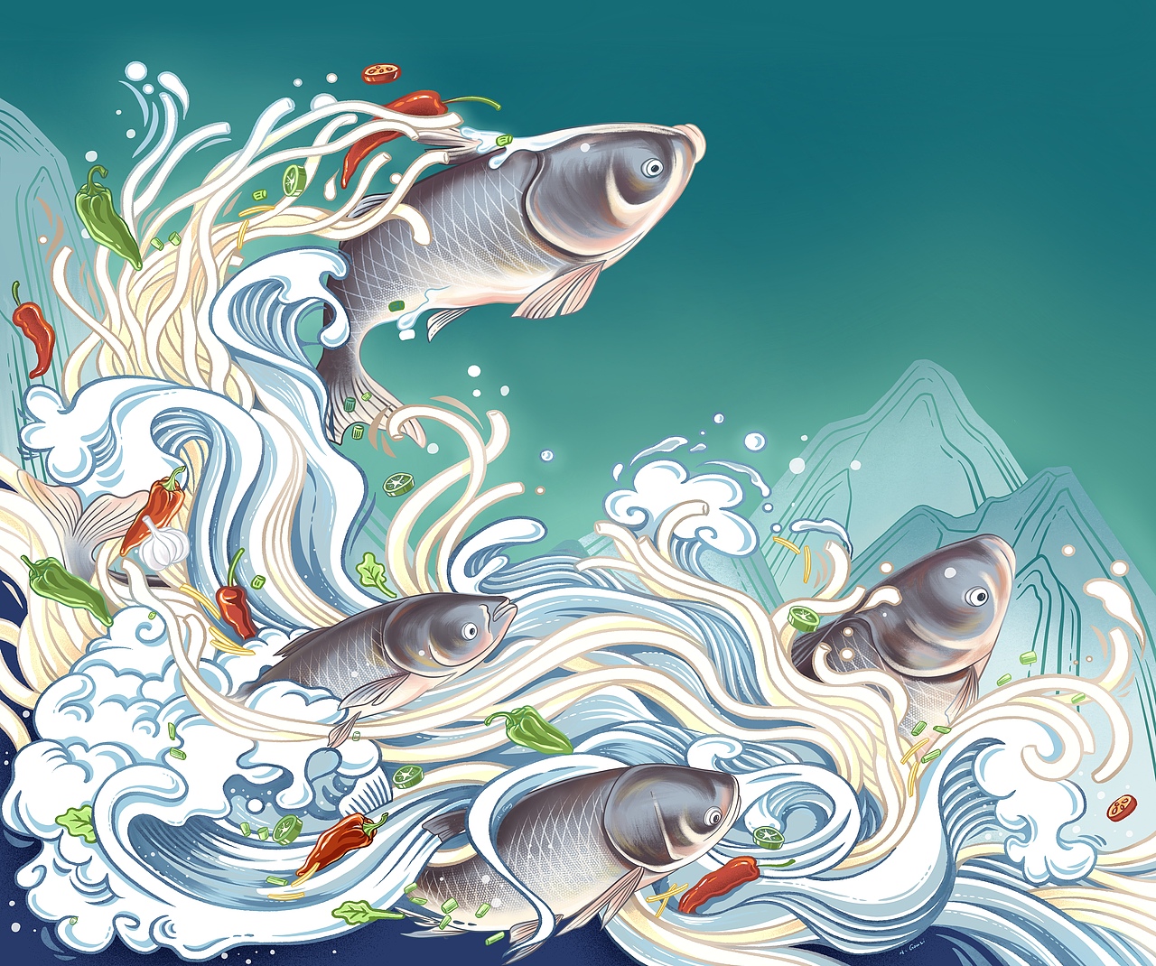 湘菜餐饮品牌插画设计