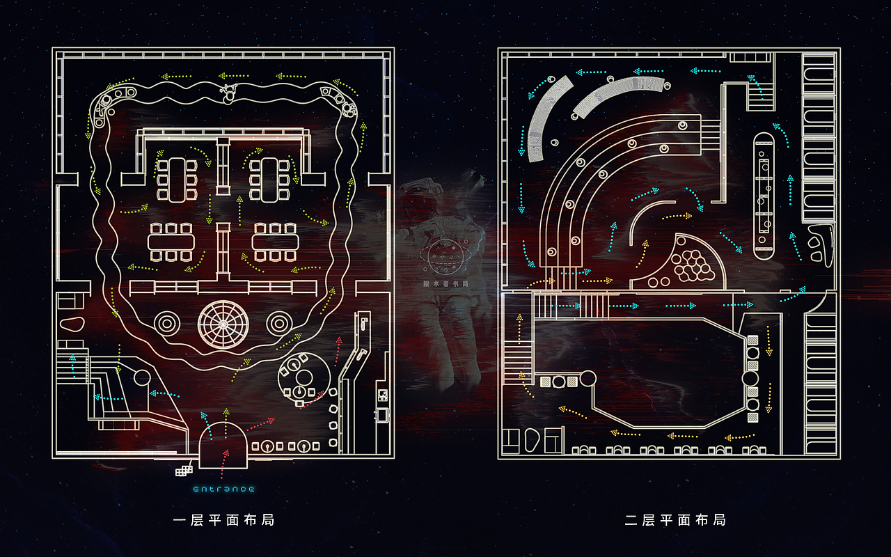 脱水者书局——科幻主题书店概念方案（图ZMTc1NzM5MjA0） - 家装设计 - 站酷设计师泛粥大爷原创素材 - 站酷ZCOOL