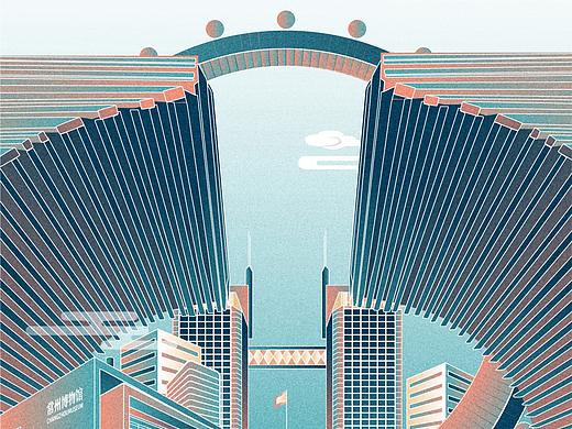 常州建设发展插画海报