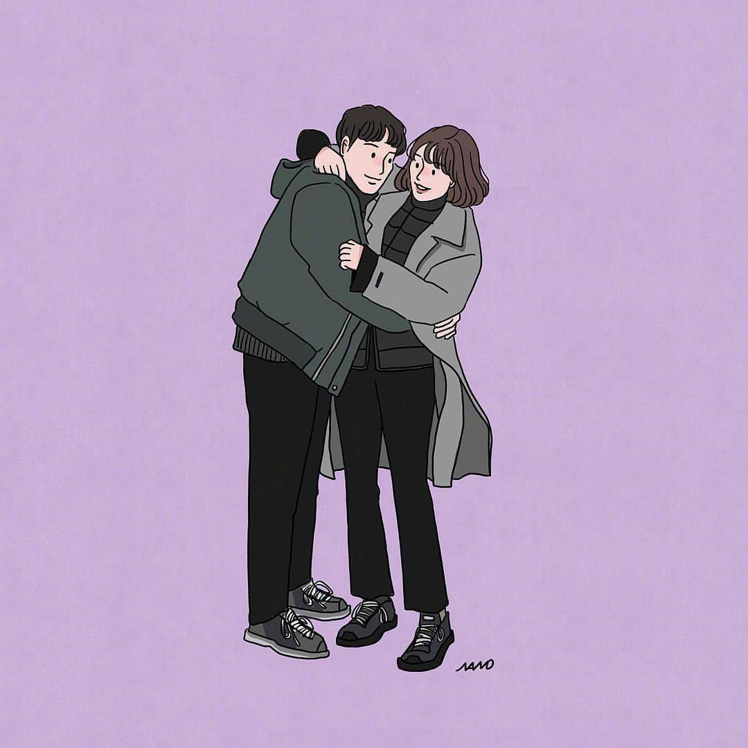 情侣头像|插画|新锐潮流插画|小白设计工作室 - 临摹作品 - 站酷