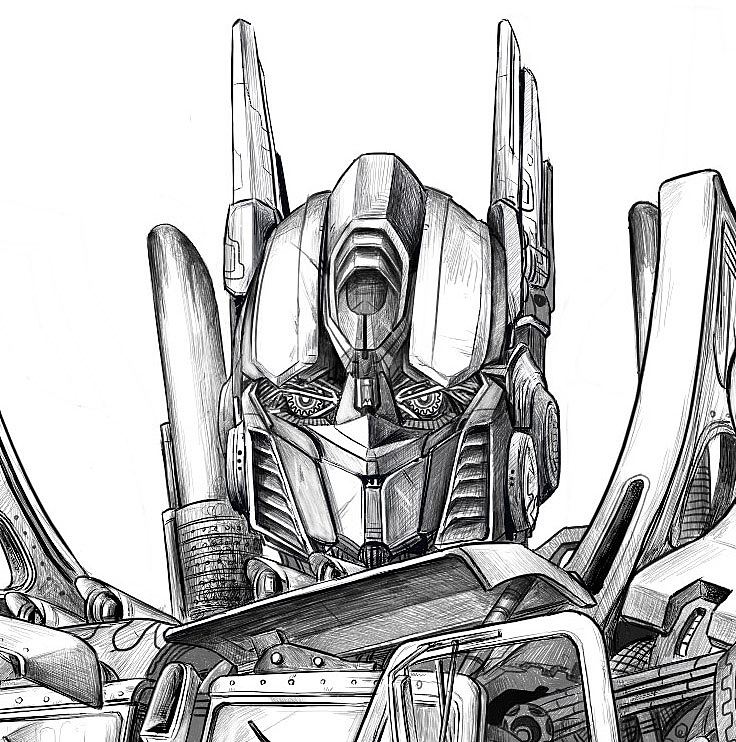 试画变形金刚2擎天柱