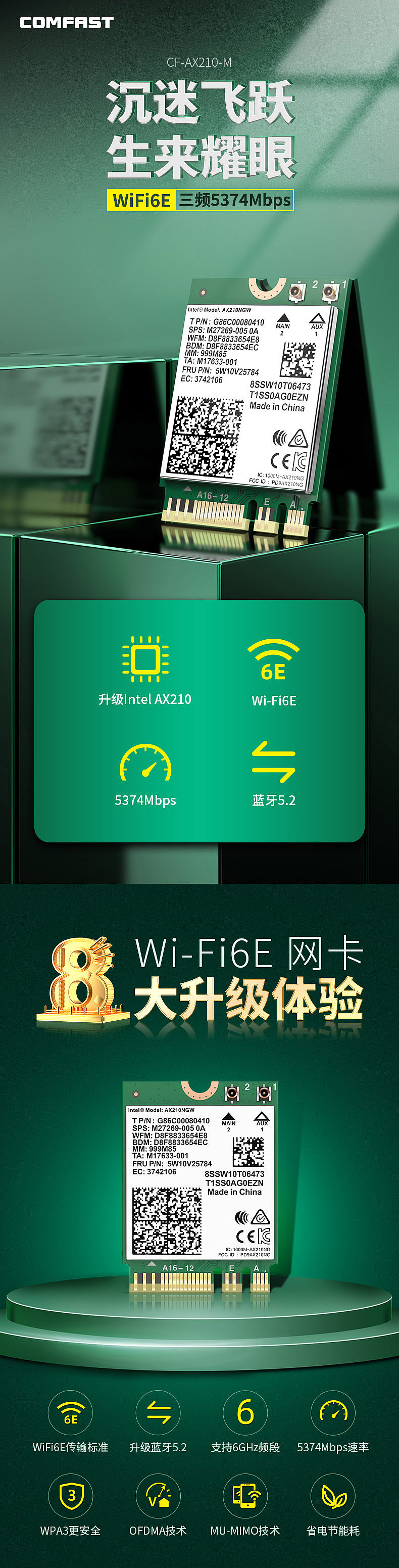 新一代WiFi6 E 英特尔AX210系列网卡（图ZMjM2MzgwOTg0） - 电商 - 站酷设计师会吹灯的兔子原创素材 - 站酷ZCOOL