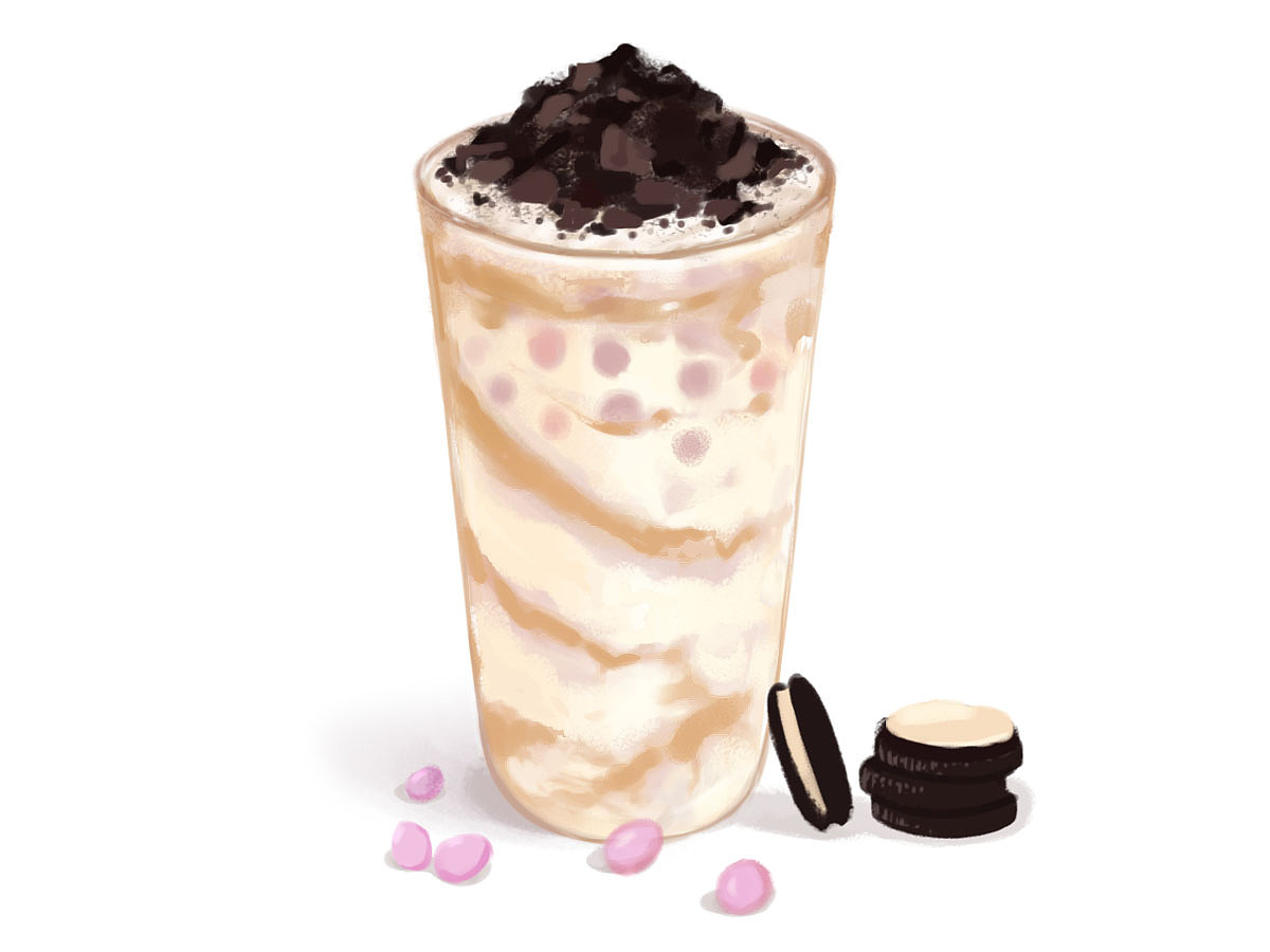 手绘奶茶（图ZMjQ5Mzg3NDQw） - 商业插画 - 站酷设计师胖胖味的酱原创素材 - 站酷ZCOOL