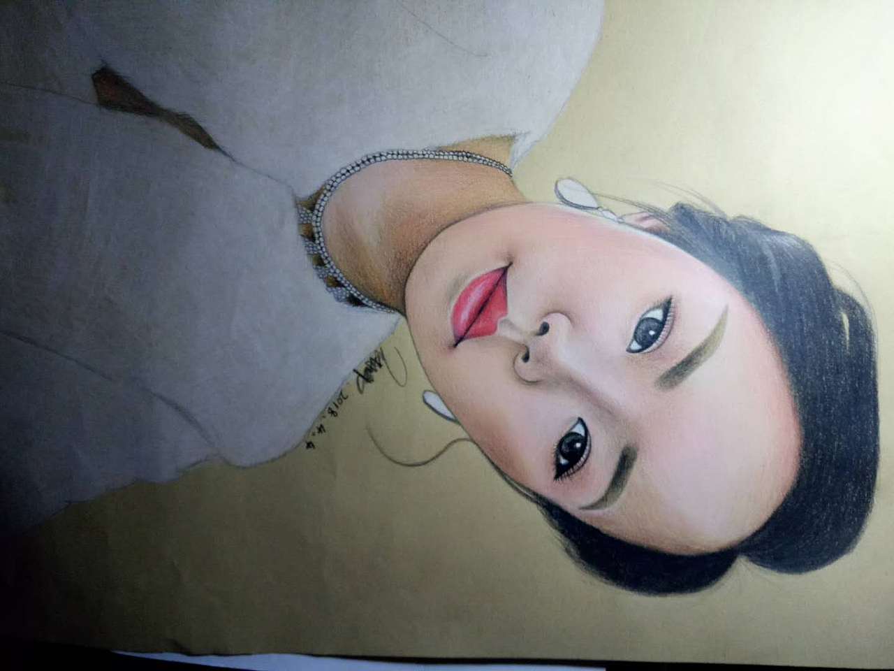 彩铅画我家姐姐