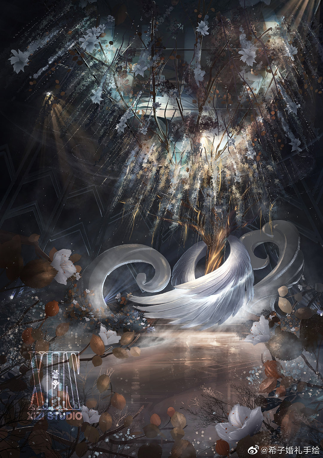 婚礼手绘（图ZMTk1MzM4OTY0） - 商业插画 - 站酷设计师希子婚礼手绘原创素材 - 站酷ZCOOL