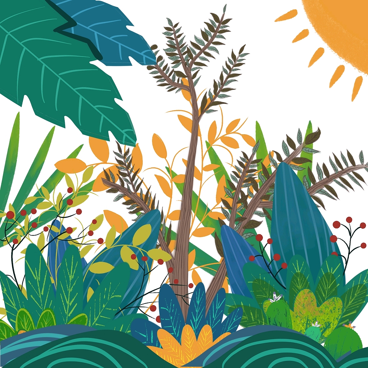 草丛|插画|商业插画|阿君爱画画_原创作品-站酷zcool