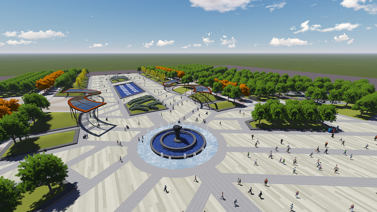 某地火车站前广场景观设计