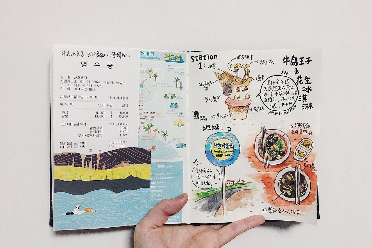 鱼小姐的济州岛手帐（图ZMTQ0Mzg3MzEy） - 创作习作 - 站酷设计师鱼小姐爱吃拉面原创素材 - 站酷ZCOOL