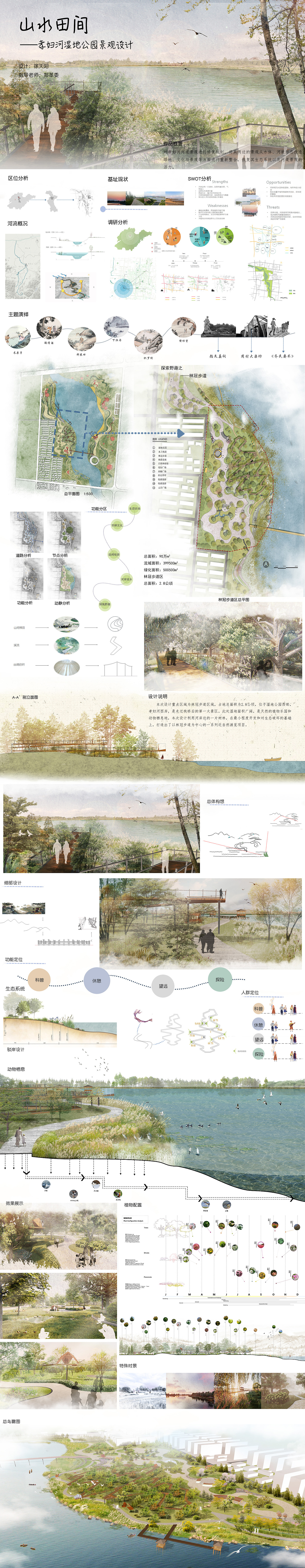 #2020青春答卷#山水田间——孝妇河湿地公园景观设计