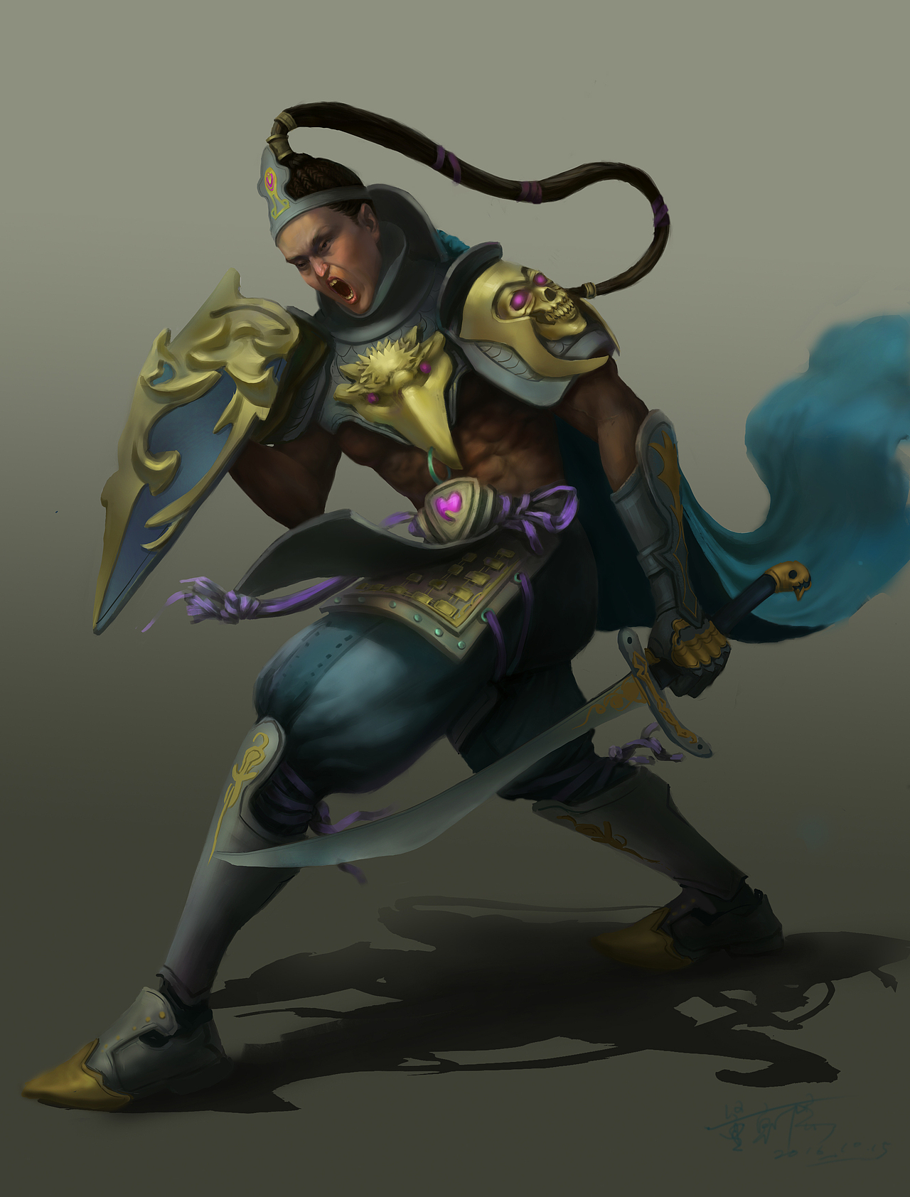 设计思路:对于斗士我的理解主要是力量,敏捷,坚毅,勇敢当然还有酷.