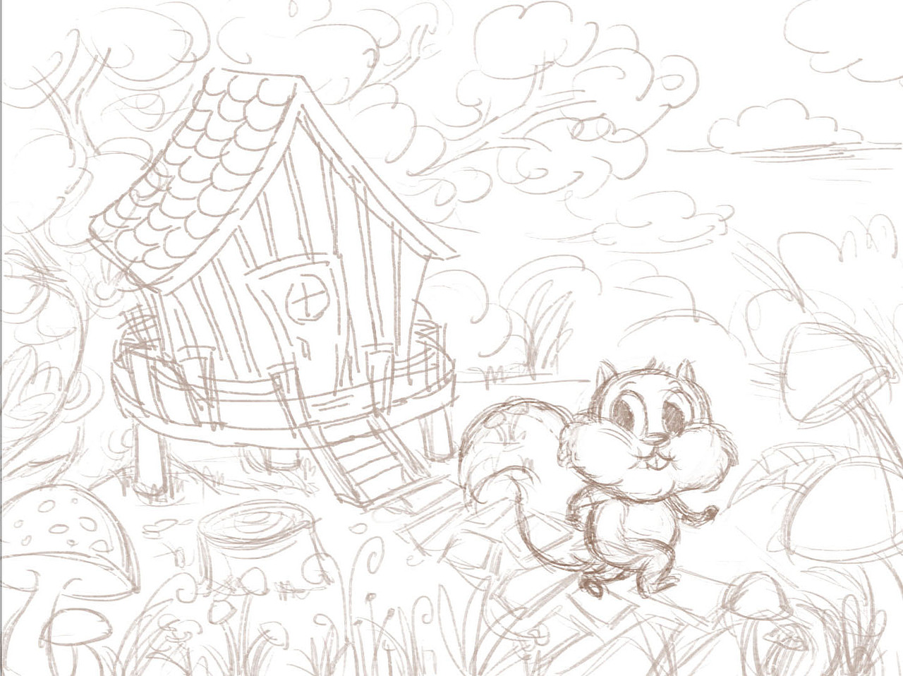 树屋松鼠（图ZMjE1OTg1MTI4） - 儿童插画 - 站酷设计师Gulurou77原创素材 - 站酷ZCOOL