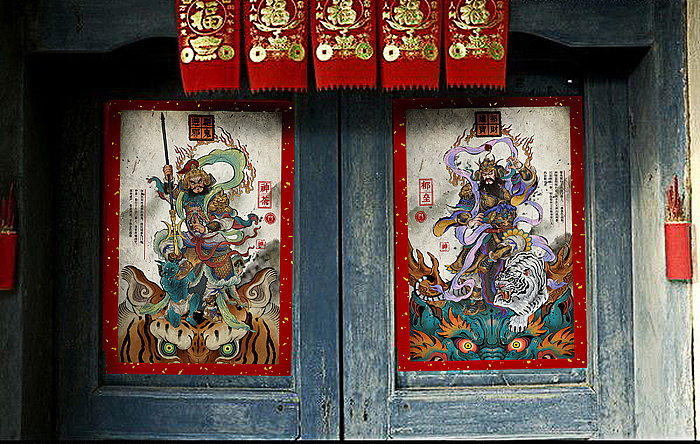 门神新设计~~（图ZMTE0MzU5MjAw） - 商业插画 - 站酷设计师心境澄明灬沈晨原创素材 - 站酷ZCOOL