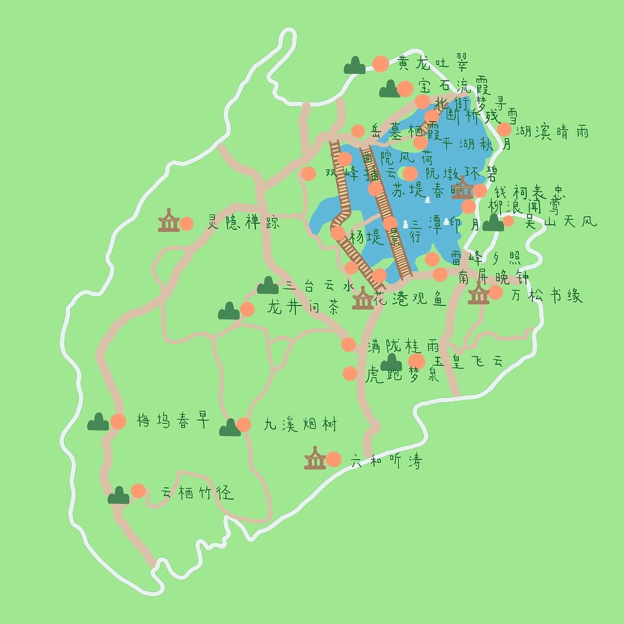 合作西湖景区导览手册练习（图ZMjE1NzM0ODU2） - 书籍/画册 - 站酷设计师摸摸脸脸原创素材 - 站酷ZCOOL
