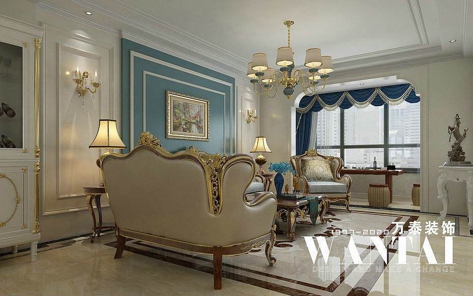 泰安别墅装修 | 颐和院子170m²叠墅中叠简欧装修效果图