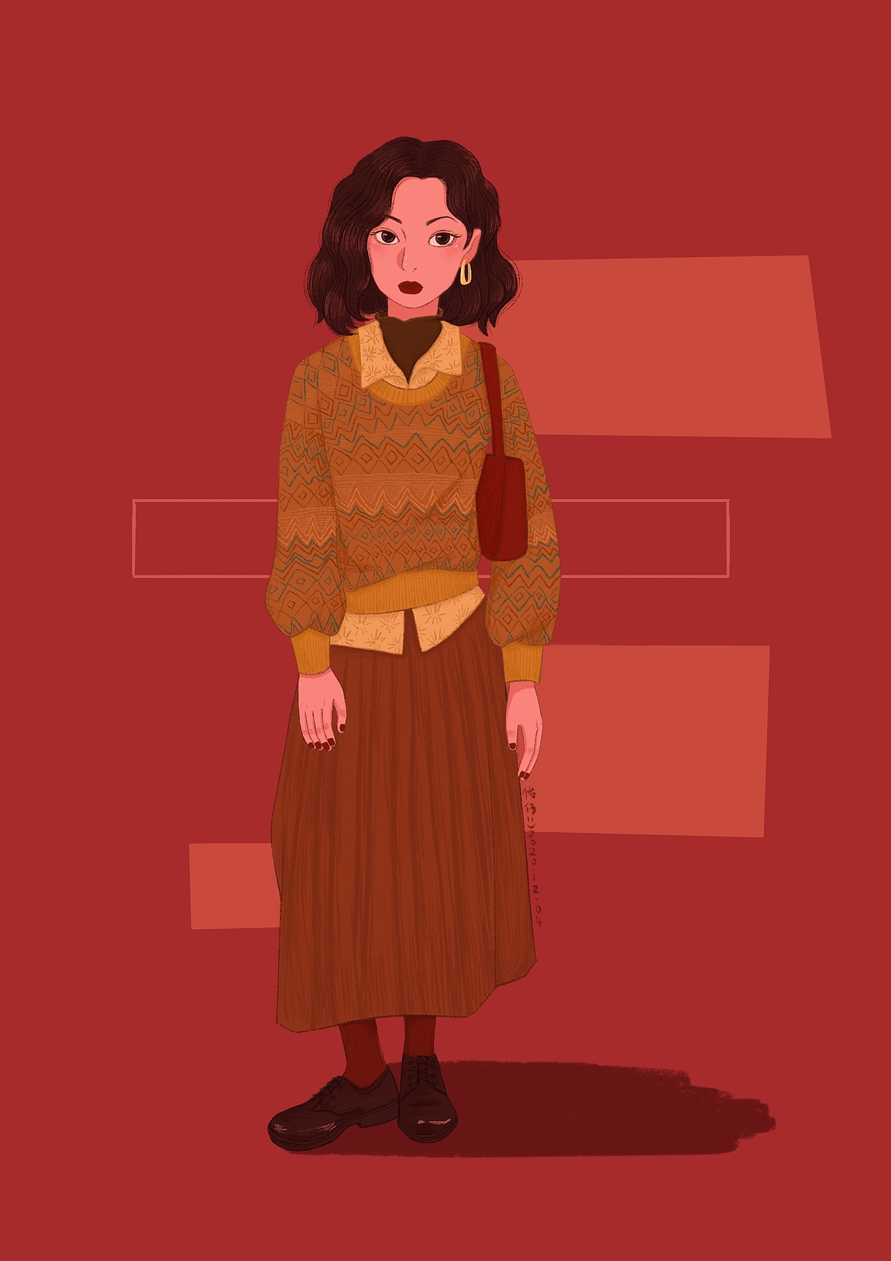 vintage女孩（图ZMjQzNTQ5ODA4） - 艺术插画 - 站酷设计师freckledgirl怡仔原创素材 - 站酷ZCOOL